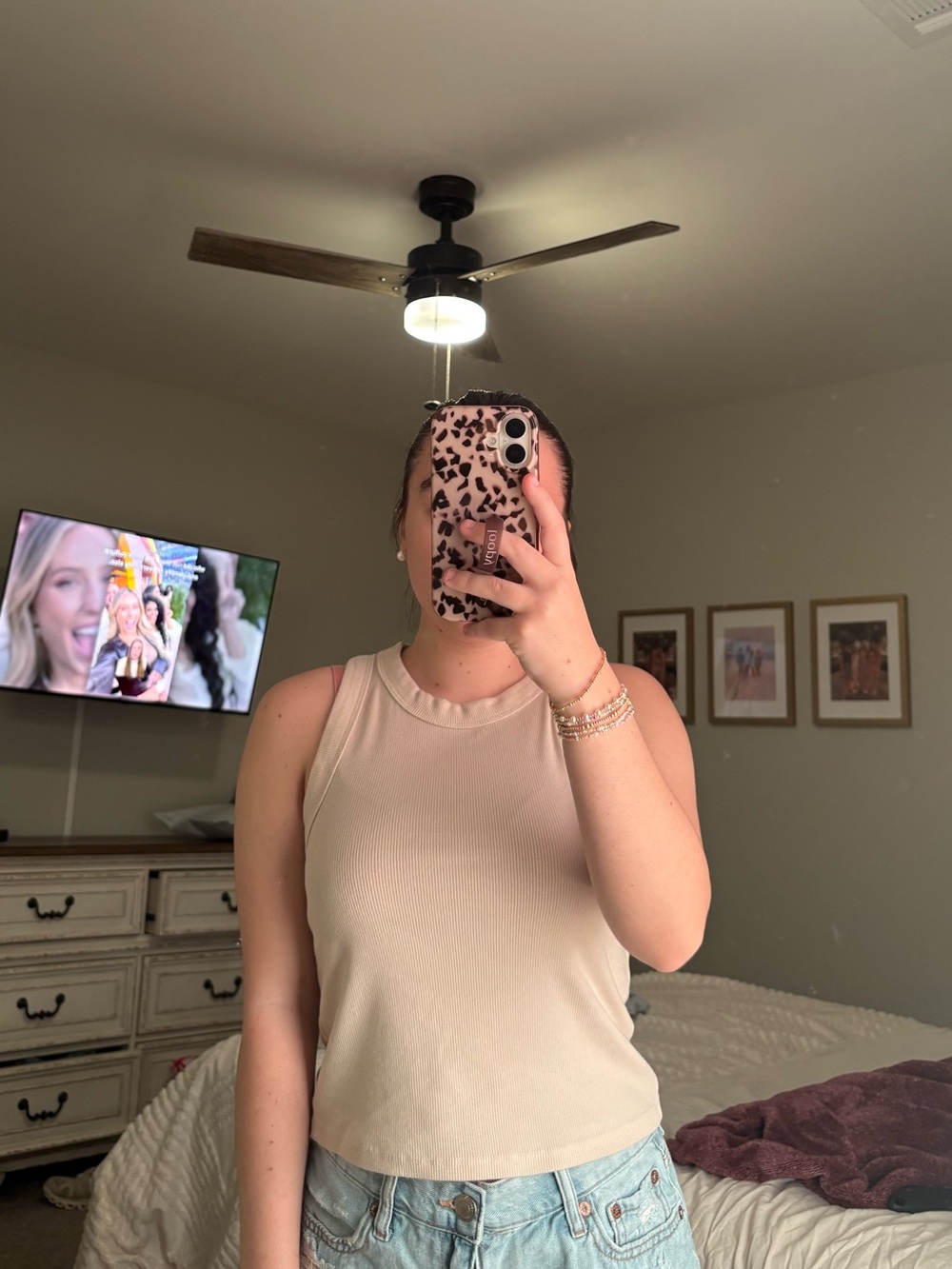 Old navy basic tan high neck tank top